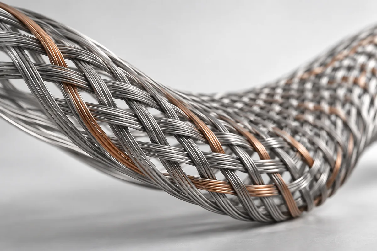 Precisely woven copper and metallic filaments